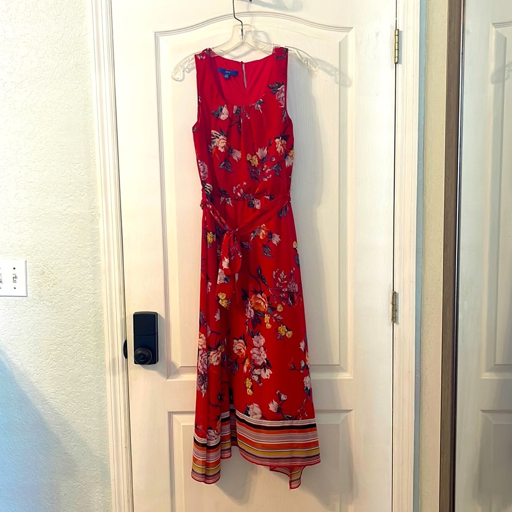 Sleeveless Red Floral Dress